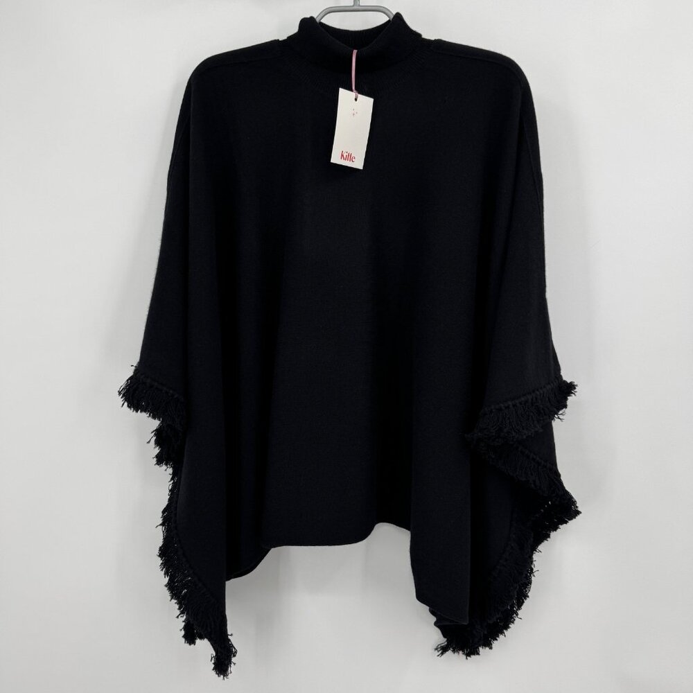 Kilte Collection 100% Cashmere Bridget Cape in Black Women's One Size OS